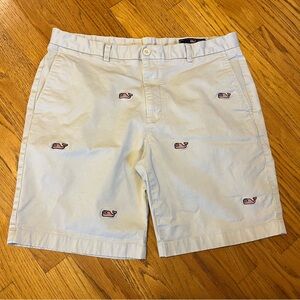 -Vineyard Vines Stars & Stripes Whale Cream Breaker Short Men's Size 35
